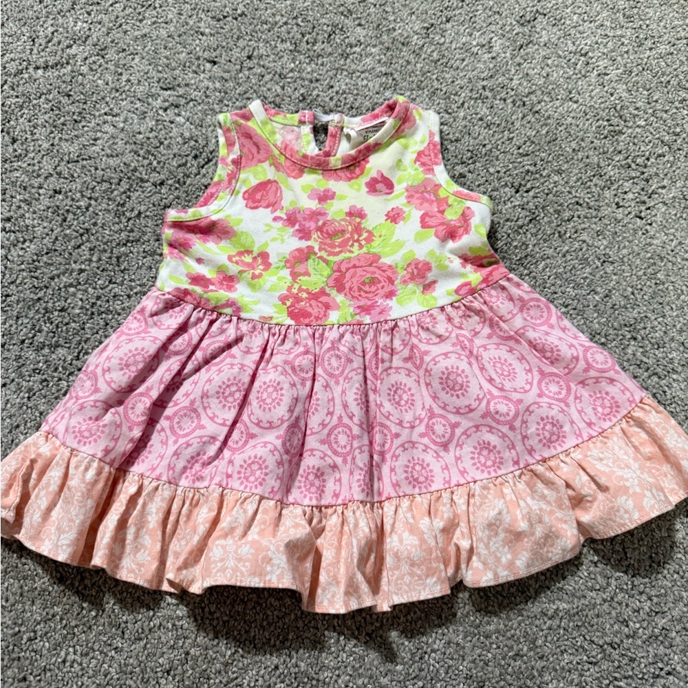 Charming Pink Floral Kids Dress